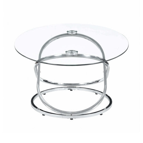 Axis Chrome & Clear Coffee Table Set (3pc) - Ornate Home