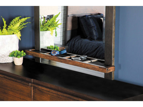 Azalia Black & Walnut Mirror w/ Jewelry Tray - Ornate Home