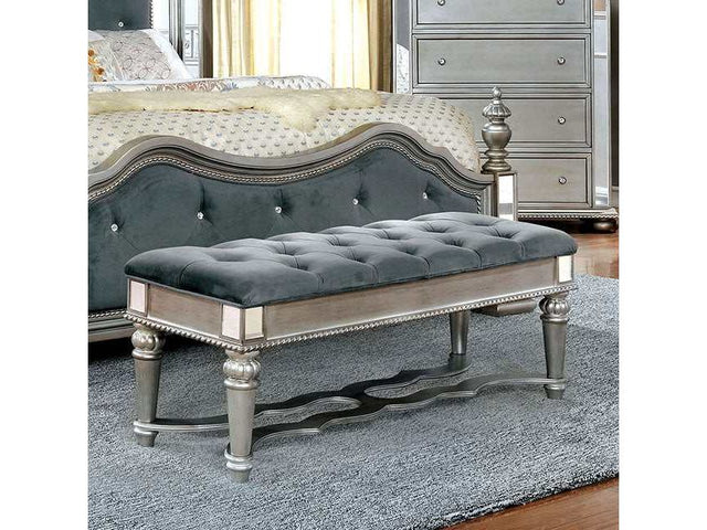 Azha Silver/Gray Bench - Ornate Home