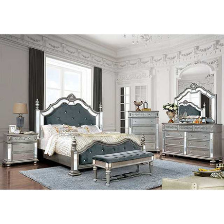 Azha Silver/Gray Bench - Ornate Home