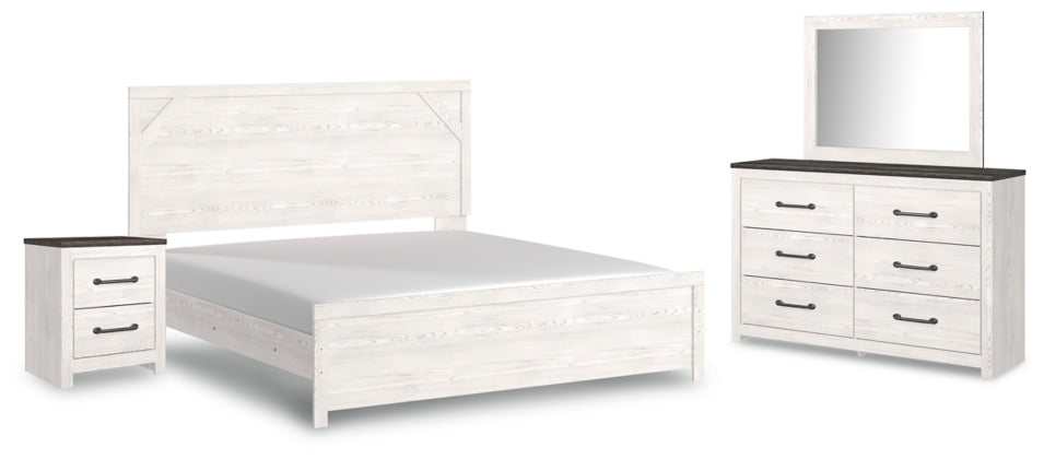 Gerridan White & Gray Bedroom Set / 4pc - Ornate Home