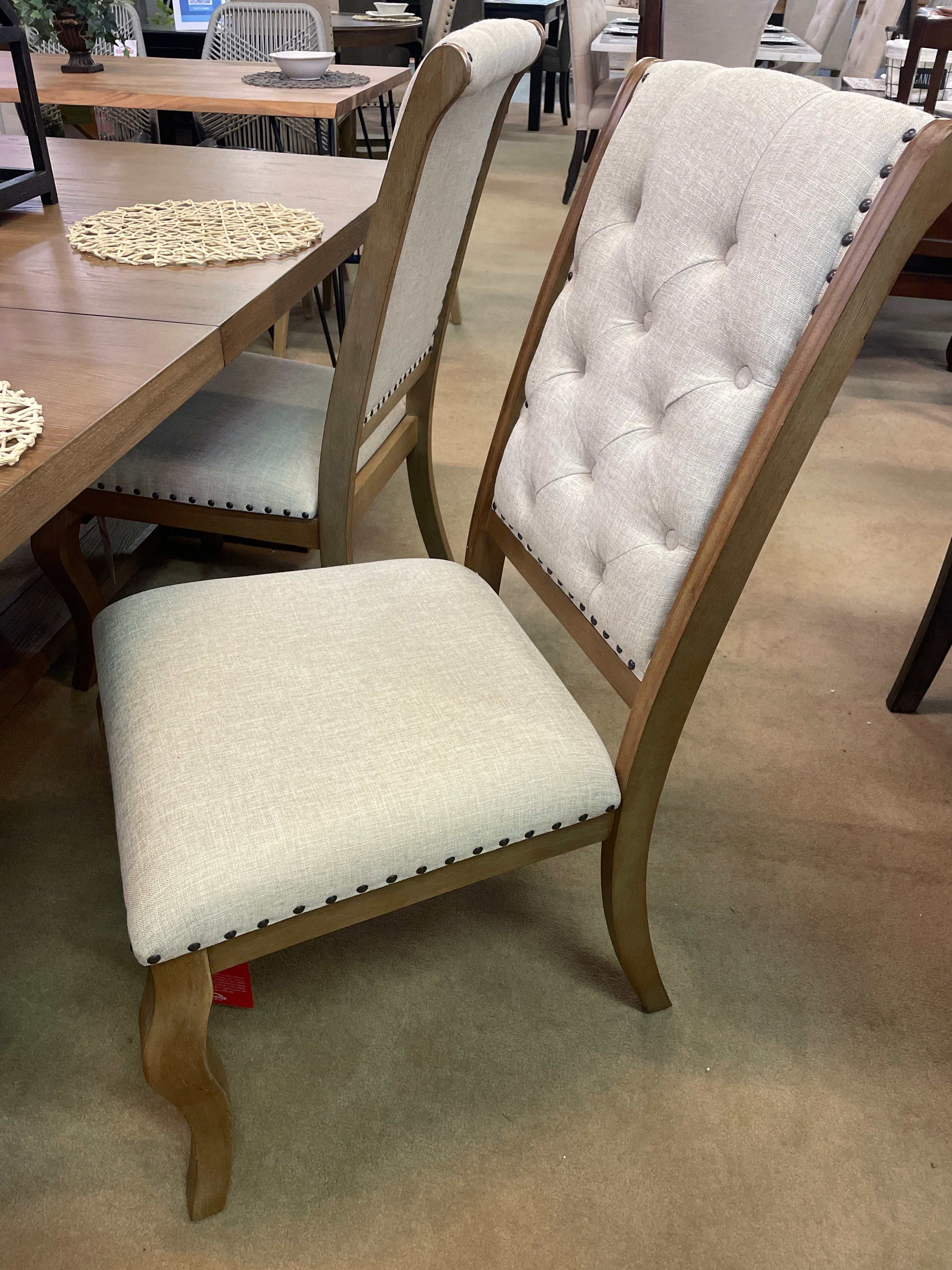 Brockway Cream Barley Brown Side Chairs (Set of 2) - Ornate Home