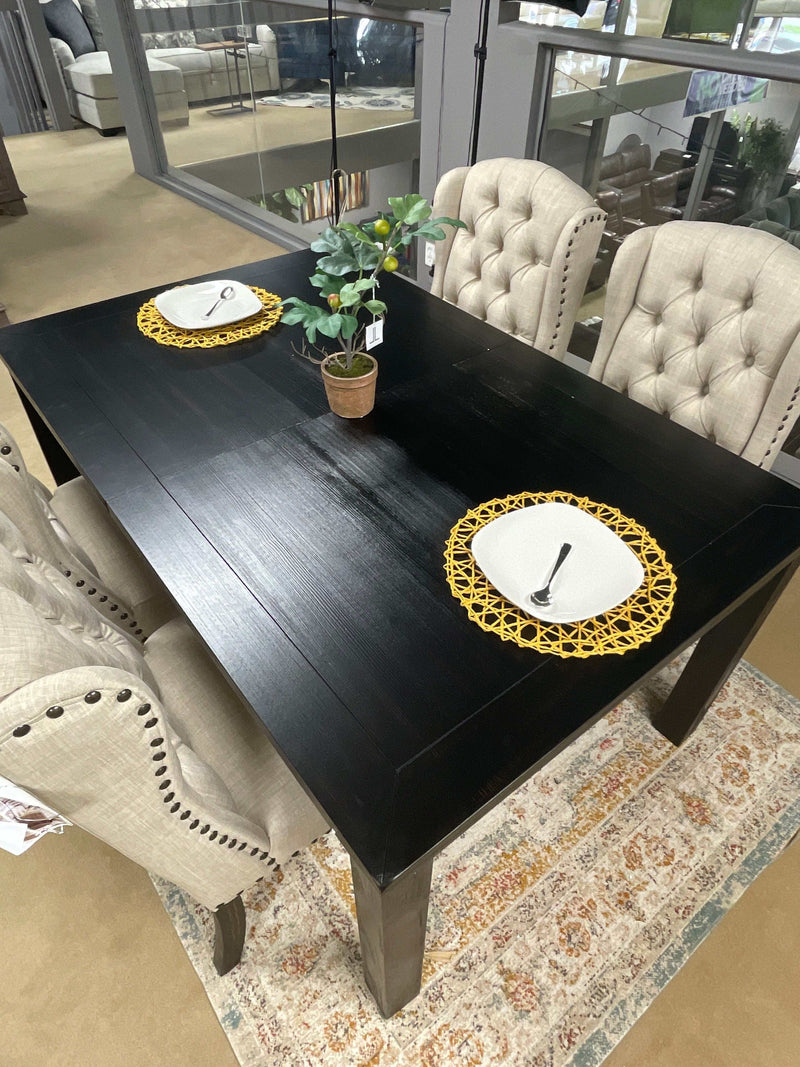 Sania III - Black - Rectangular Dining Table w/ 18" Leaf - Ornate Home