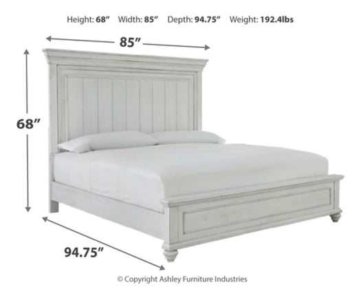 Kanwyn Whitewash Cal. King Bedroom Set / 3pc - Ornate Home