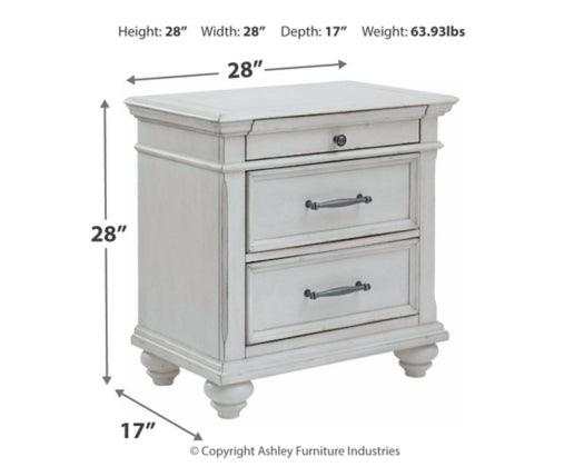 Kanwyn Whitewash Nightstand - Ornate Home