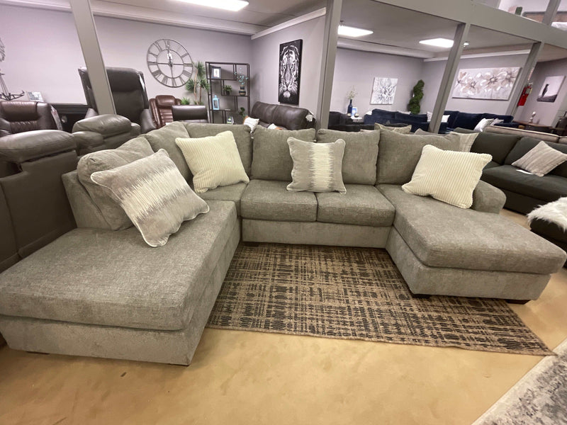 Creswell Stone 2pc Sectional w/ RAF Corner Chaise