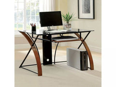Baden Oak & Black Computer Desk - Ornate Home