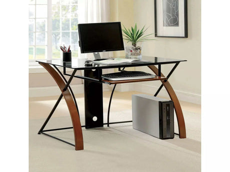 Baden Oak & Black Computer Desk - Ornate Home
