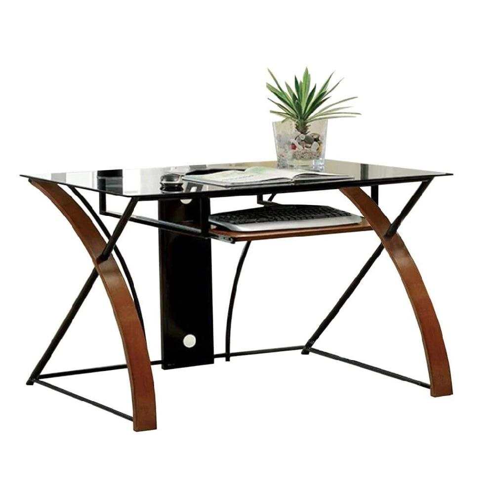 Baden Oak & Black Computer Desk - Ornate Home