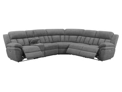 Bahrain Charcoal 6pc Power Reclining Sectional - Ornate Home