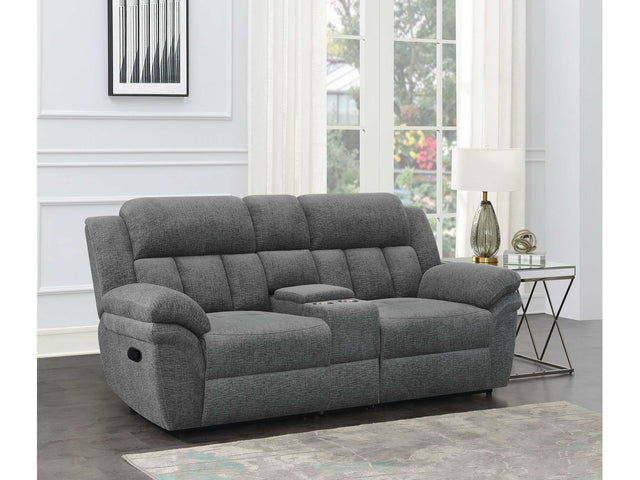 Bahrain Charcoal Motion Loveseat - Ornate Home