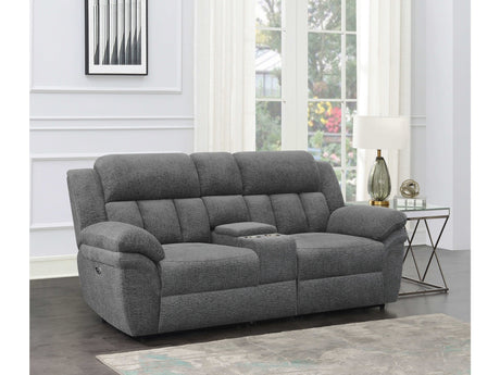 Bahrain Charcoal Power Loveseat - Ornate Home