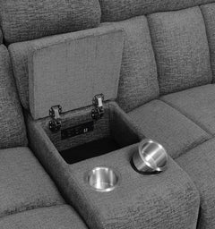 Bahrain Charcoal Power Reclining Loveseat - Ornate Home