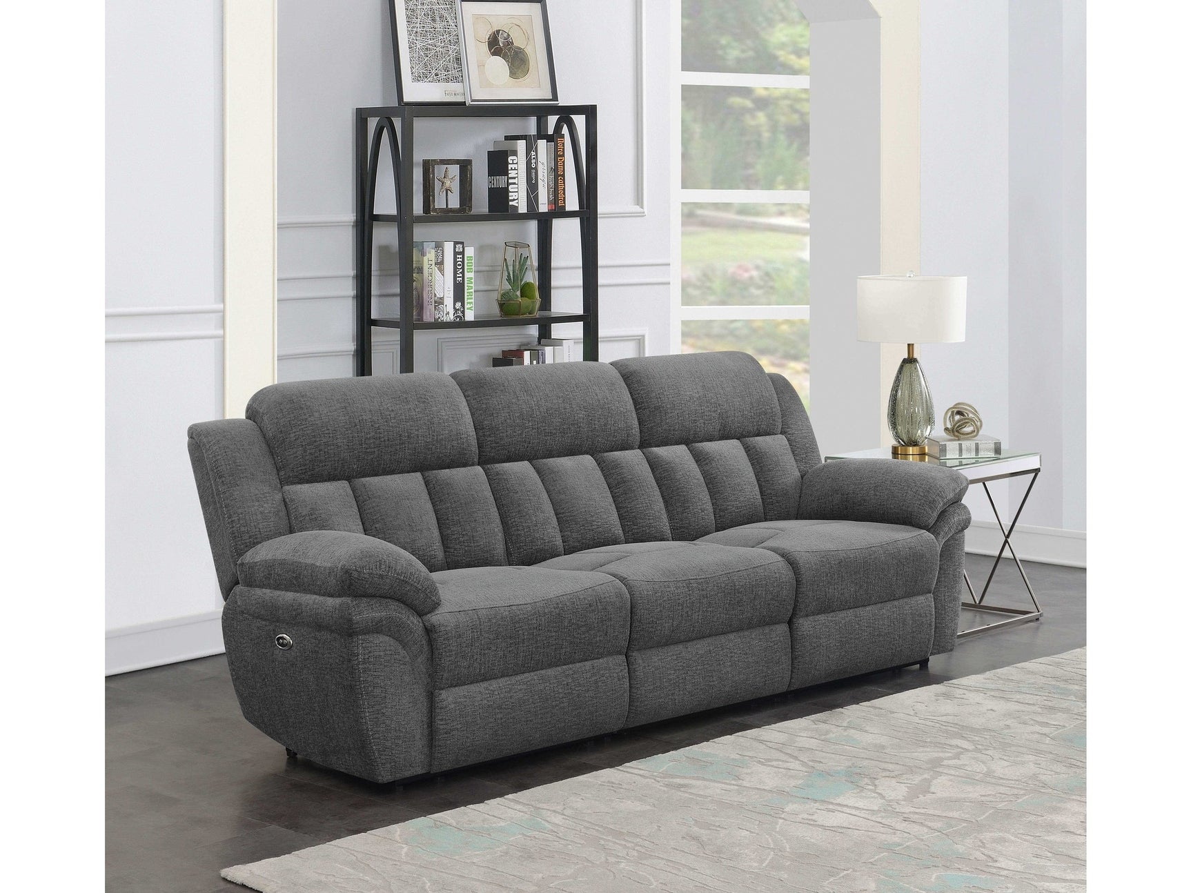 Bahrain Charcoal Power Reclining Sofa - Ornate Home