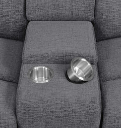 Bahrain Charcoal Power Reclining Sofa - Ornate Home