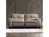 Balderico Taupe Real Italian Leather Power Reclining Sofa - Ornate Home