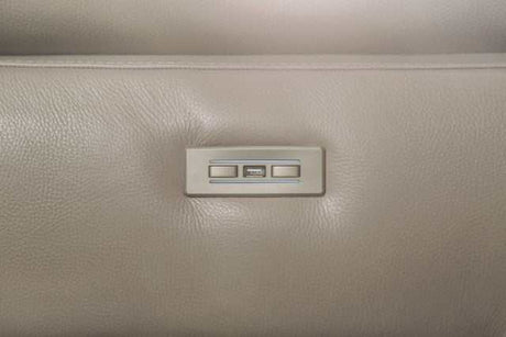 Balderico Taupe Real Italian Leather Power Reclining Sofa - Ornate Home