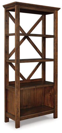 Baldridge Rustic Brown  75" Bookcase - Ornate Home