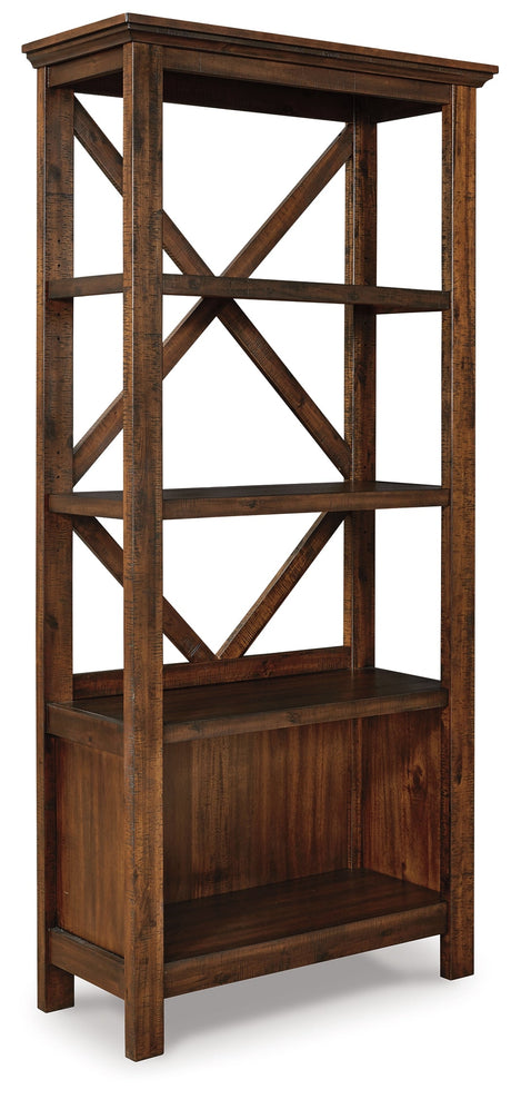 Baldridge Rustic Brown  75" Bookcase - Ornate Home
