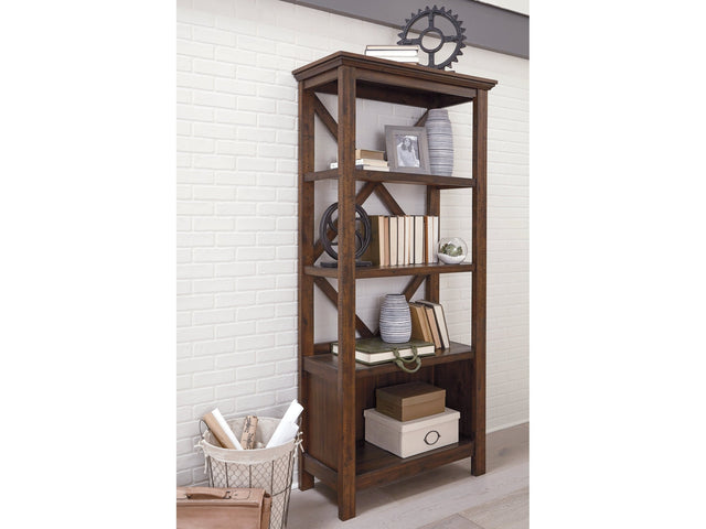 Baldridge Rustic Brown  75" Bookcase - Ornate Home