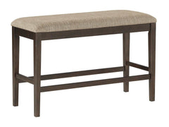 Balin Dark Brown Counter Height Bench - Ornate Home