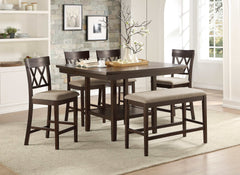Balin Dark Brown Counter Height Bench - Ornate Home