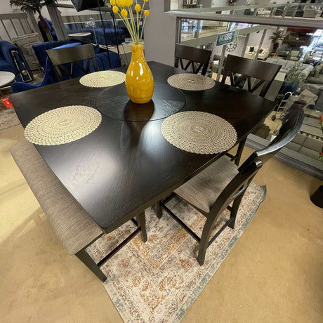 Balin Dark Brown Counter Height Dining Room Set / 6pc - Ornate Home