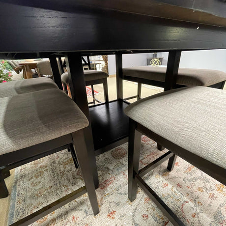 Balin Dark Brown Counter Height Dining Room Set / 6pc - Ornate Home