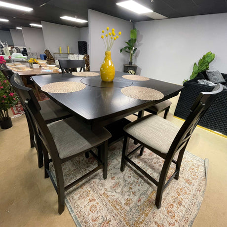 Balin Dark Brown Counter Height Dining Room Set / 6pc - Ornate Home