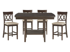 Balin Dark Brown Counter Height Dining Set / 5pc - Ornate Home