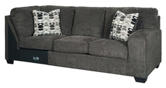 Ballinasloe Smoke 3pc Sectional w/ Chaise - Ornate Home