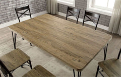 Banbury Dark Bronze & Natural 7pc Dining Room Set - Ornate Home