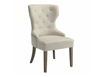 Baney Beige and Rustic Gray Tufted Uph. Side Chair - Ornate Home