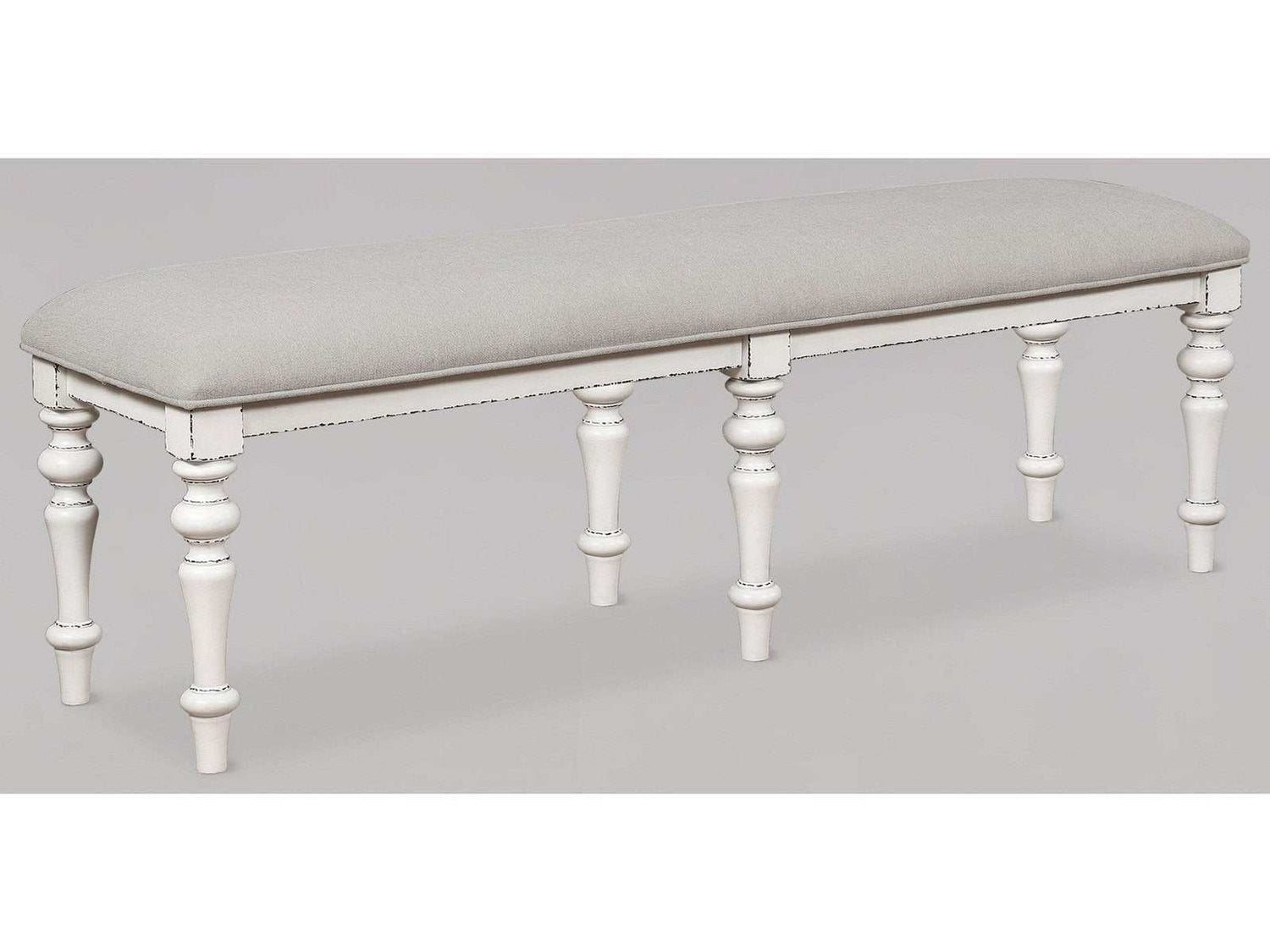 Bardot Cottage Dining Bench w/ Uph. Seat - Ornate Home