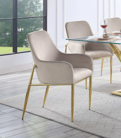 Barnard Clear Glass Top & Mirrored Gold Dining Room Set / 7pc - Ornate Home