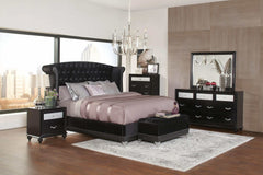 Barzini Black Queen Panel Bed - Ornate Home