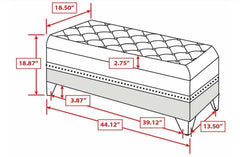Barzini Black Velvet Upholstered Tufted Storage Bench - Ornate Home