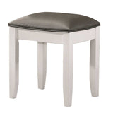 Barzini Metallic & White Vanity Stool - Ornate Home