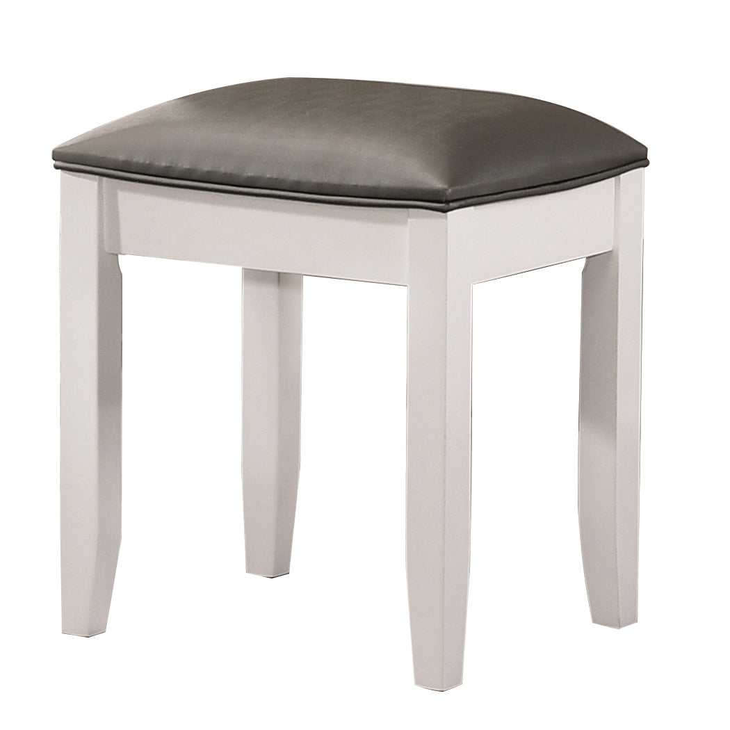 Barzini Metallic & White Vanity Stool - Ornate Home