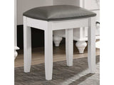 Barzini Metallic & White Vanity Stool - Ornate Home