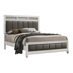Barzini White 5pc California King Panel Bedroom Set - Ornate Home