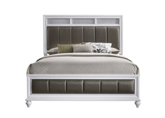 Barzini White 5pc California King Panel Bedroom Set - Ornate Home