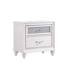Barzini White 5pc California King Panel Bedroom Set - Ornate Home