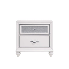 Barzini White 5pc California King Panel Bedroom Set - Ornate Home