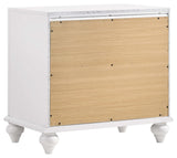 Barzini White California King Bed 4 Pc Set - Ornate Home