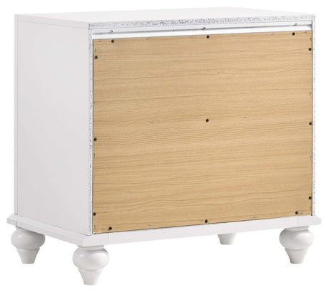 Barzini White California King Bed 4 Pc Set - Ornate Home