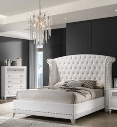 Barzini White California King Bed - Ornate Home