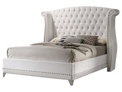 Barzini White California King Bed 4 Pc Set - Ornate Home