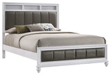 Barzini White / Grey Queen Bed 5 Pc Set - Ornate Home
