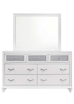 Barzini White / Grey Queen Bed 5 Pc Set - Ornate Home